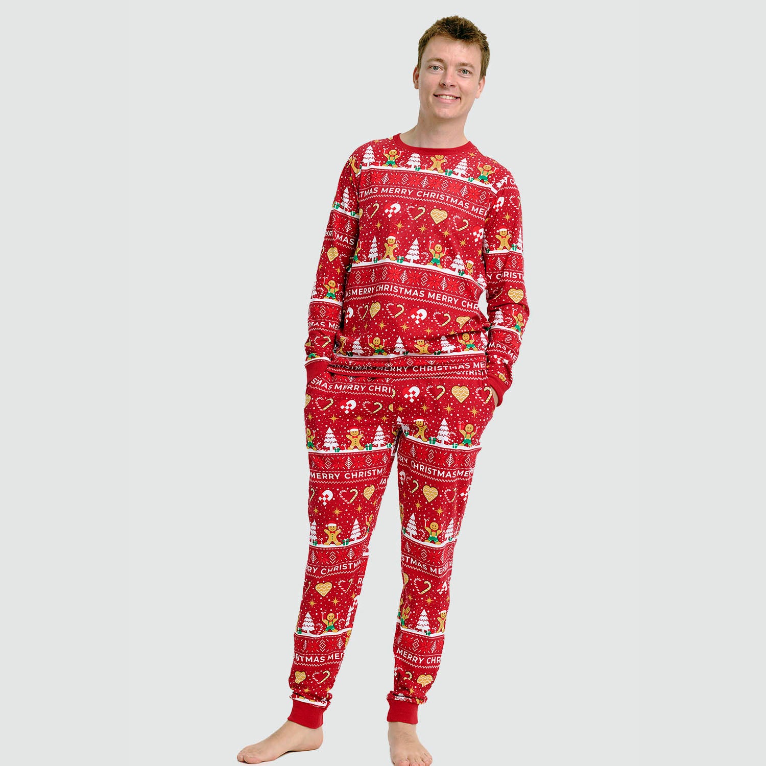 Christmas Cookie julepyjamas rød - Herre.